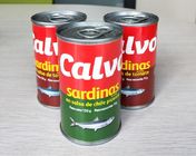 Peixes enlatados picantes quentes da sardinha em tamanhos e na embalagem feitos sob encomenda do molho de tomate