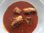 Peixes materiais frescos deliciosos das sardinhas do preço competitivo enlatados no molho de tomate