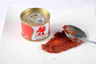 A cor vermelha estanhou a matéria prima fresca enlatada Brix 28 - 30 da pasta de tomate 100%