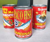 Os peixes enlatados conservas alimentares enlataram a sardinha/atum/cavala no molho de tomate/óleo/salmoura 155G 425G