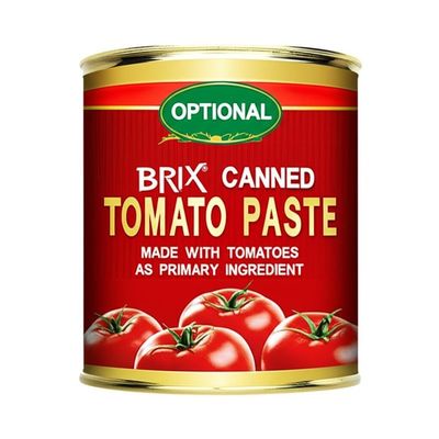 Pasta de tomate enlatada Brix opcional feita com tomates como ingrediente principal