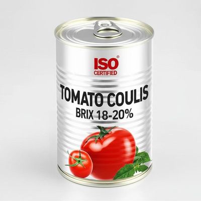 Coulis de tomate en conserva com certificação ISO Brix 18-20% para compras B2B