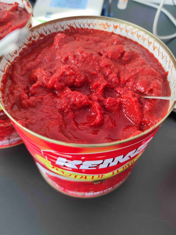 Pasta de tomate enlatada com instruções de armazenamento