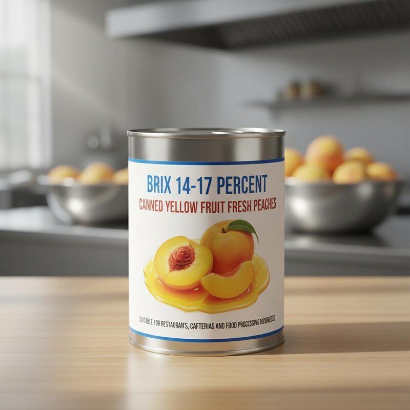 Brix 14-17 por cento Frutas amarelas enlatadas Pêssegos frescos Adequados para restaurantes Cafés e empresas de transformação de alimentos